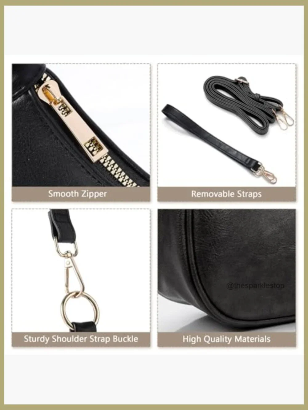 Slouchy Vegan Leather Hobo Crossbody Bag with Adjustable Strap